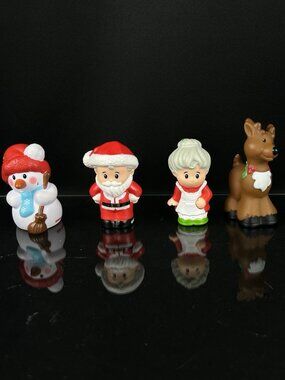 Mattel Little People Christmas Figures Santa & Mrs. Claus Reindeer Elf & Snowman